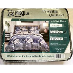 100% Cotton Feeling 3pcs Quilt Set -Full/ Queen